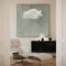 ZHUOYA Salbeigrüne Wolken-Wandkunst, quadratischer Leinwanddruck, abstrakter Kunstdruck, minimalistisch, große Wandkunst, Wohnzimmer-Dekor, Wandkunst, 70 x 70 cm, rahmenlos