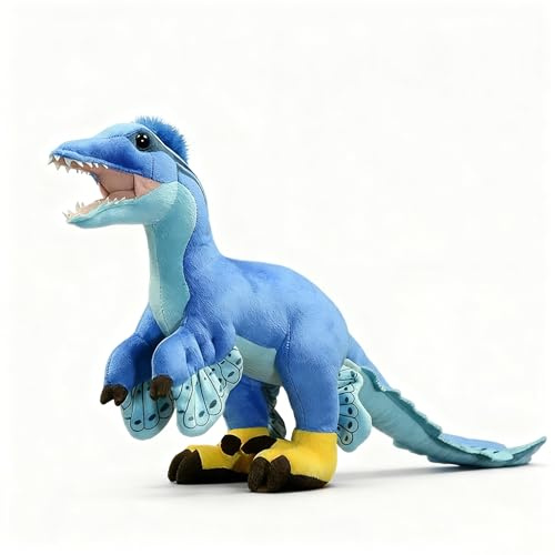 RLOMUTE Dinosaurier Kuscheliges Spielzeug Plüschtier Realistisches Dino Plüsch Stofftier Weiches für Gastgeschenke Schlafzimmer Heimdekoration Sammlergeschenk für Kinder Jungen Mädchen - Mikroraptor