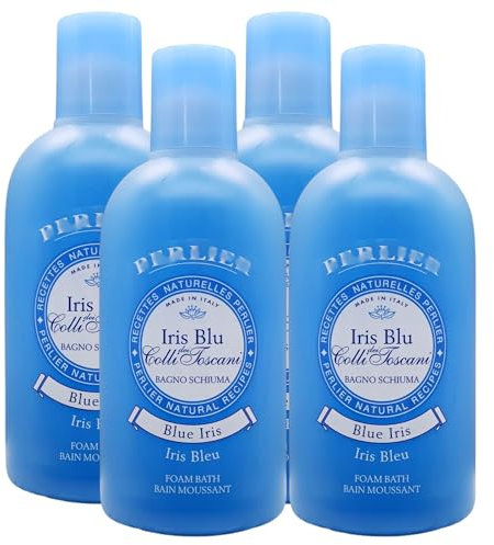 Bagno Schiuma IRIS BLU Dei Colli Toscani, Deterge Delicatamente La Pelle Lasciandola Morbida e Idratata 500ml (4 Flaconi)