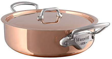 Mauviel M'3 S Copper Rondeau With Lid, Cast Stainless Steel Handle, 3.2-Qt, Made In France