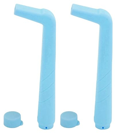 Sxhlseller Lot de 2 pailles à goulot plat pour enfants (bleu lac)