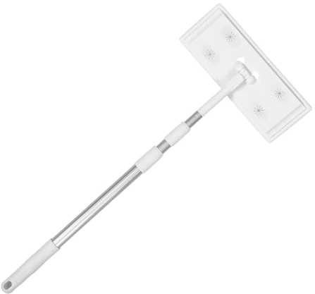 Homoyoyo Electrostatic Dust Wipe Flat Mop with 3-section Telescopic Rod and 360 Degree Shaft Rotation in Aluminum Alloy and Microfiber, Easy to Clean Dead Angle and Install, for Household