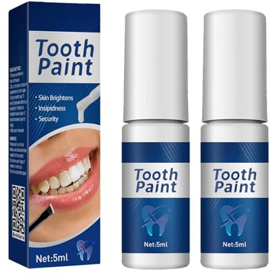 2 x Instant Whitening Teeth Paint, 5 ml, Teeth Whitening & Bleaching Against Coffee, Tea, Red Wine Stains, Gentle Teeth Bleaching for Sensitive Teeth, White Teeth for Men and Women