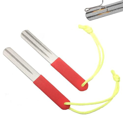 FeiatPogra 1PC Diamond Dart Sharpener Red Handle Dart Repointing Tool for Dart Points and Darts Accessories Dual Grit Sharpening Stick for Maintaining Darts and Electronic Dartboards