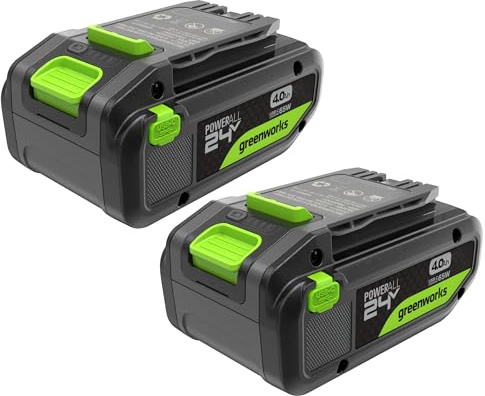 Greenworks TwinPack 24V 4Ah Batteria Ricaricabile ad Alta Potenza USB-C Batteria Li-Ion 24V 4,0 Ah Compatibile Con Tutti GLI oltre 200 Dispositivi Greenworks 24V, 2 anni di garanzia - K2D4NNA
