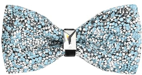 PINEPAN Strass Fliege Glitzer Gummiband schmales Design glänzend Kostüm, Karneval, Halloween, Fasching, Motto Party