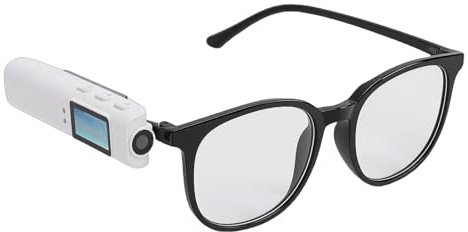 Plyisty Clip-on-Kamera für Brillen, 2,7K 30fps HD 110° Weitwinkelbrille, FPV-Sportkamera mit 0,96-Zoll-Display, WiFi-APP-Steuerung für Arbeit, Haustier, Wandern, Reisen, Radfahren (Black)