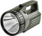 EMOS Wiederaufladbarer LED Handscheinwerfer, Taschenlampe, Laterne, Akkulampe/Arbeitsleuchte, 330 lm, 350 m Leuchtweite, 72 St. Laufzeit, inkl. Netzteil, Gurt, Plastik, Schwarz, Grün, 11,7x21,7x14 cm
