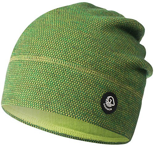 GIESSWEIN Mütze Hohes EIS - Merino Beanie mit Jersey Fütterung, Atmungsaktive Damen & Herren Strickmütze, Gefütterte Longbeanie aus Merinowolle, Warm & bequem, Unisex Sport Mütze