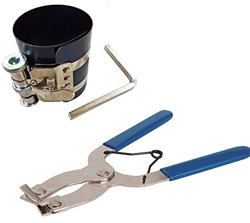 Piston Ring Clamp & Plier Set 50-125mm Stainless Steel Compressor