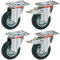 Dörner + Helmer 450172 Lenkrollen Set – 4 x Vollgummirad, doppeltes Kugellager, geräuscharm – Ø 125 mm, 100 kg, schwarz