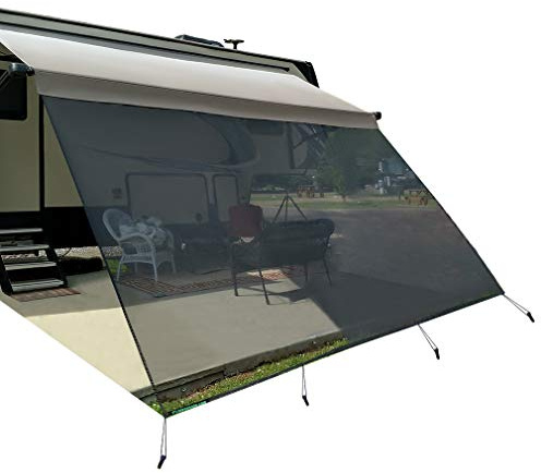 Leaveshade Parasol para toldo de Autocaravana ● Tentproinc 10 x 17 pies 3 Pulgadas – Parasol de Malla Negra ● Bloquea la luz Solar Delantera del Patio ● Autocaravana Camping Remolque UV ● Protector