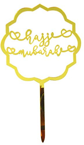 Hajj Mubarak Cake Toppers (5pk) - Gold