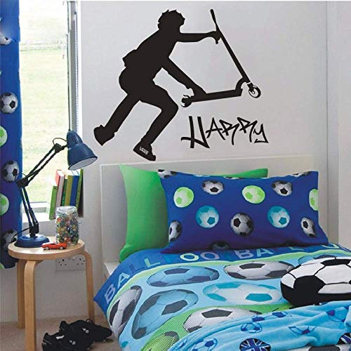 Wanddekoration Kinder Wandaufkleber Diy Scooter Stunt Wandtattoo Vinyl Aufkleber 83X90Cm