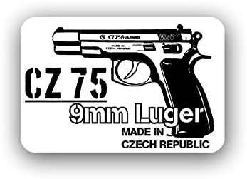 CZ 75 9mm Luger Sticker Aufkleber Pistole Automatik 9mm Luger 10x7cm #A4449
