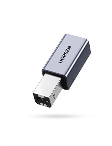 UGREEN Adaptateur Imprimante USB B 2.0 Mâle vers USB C Femelle Câble Imprimante en Aluminium Compatible avec imprimante HP, Canon, Dell, Epson, Lexmark, Brother, Hero