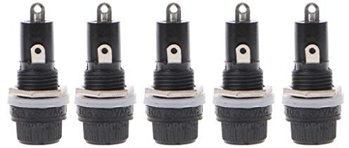 Buwei 5 pièces Porte-fusible de châssis à Montage sur Panneau pour fusibles en Verre 5x20mm 10A 250V