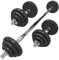 GYM MASTER 20kg Adjustable Cast Iron Dumbbell & Barbell Weight Set With Bar Joiner Included