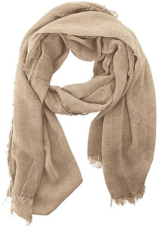 JOPHY & CO. Sciarpa Donna Uomo Elegante Leggera Morbida a Stola Rettangolare in Fibra di Bambù a Tinta Unita o Fantasia Colori (Camel)