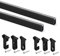 Emuca - Kit tubo per armadio, 1150 mm, Verniciato nero, Alluminio e Tecnoplastica, Lotto di 2