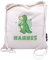 Bio Turnbeutel mit Namen personalisiert & Bedruckt | Motiv Dinosaurier | Stoffbeutel Schuhbeutel Sportbeutel Wäschebeutel Rucksack für Kinder Jungen & Mädchen | Dino 6 T-Rex Tyrannosaurus Rex