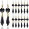 20 Stück schwarze Kristalle, Prismen, Glasspitze, Ersatzperlen, Kronleuchter, Eiszapfen, Anhänger, achteckige Kristallperlen, Goldstifte, Steckverbinder für Lampendekoration, Weihnachtsdekoration
