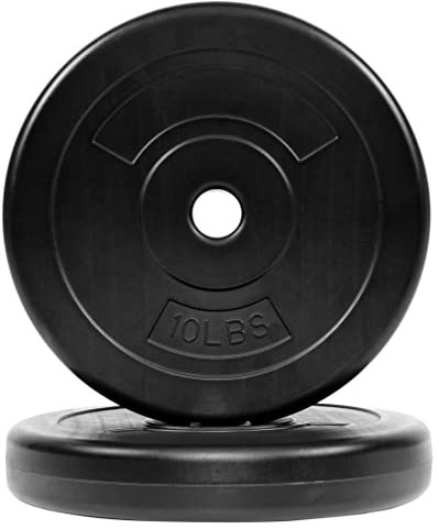 Fitvids Vinyl Standard 2.5 cm Hantelscheibe für Krafttraining und Gewichtheben, 4,5 kg, Paar