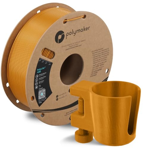 PolyLite ABS 1.75mm Gold Filament, 1kg Heat Resistant ABS Cardboard Spool