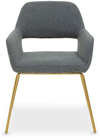 Premier Housewares Grey Dining Chair/Luxe Accent Minimal Dining Chairs/Grey Chair/Dining Chairs Set of 4/ Modern Style/Bedroom Chairs W56 x D59 x H79cm