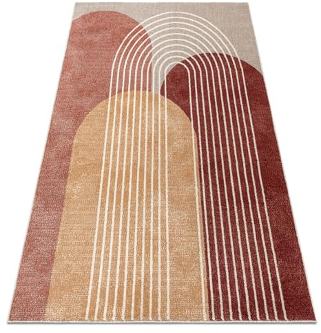 rugsx Teppich Fusion 0810 Creme Terrakotta Wohnzimmer Esszimmer 140x190 cm