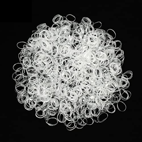 Cooetr 600 Stück kleine Haargummis, Mini Transparent Haargummi, Elastische Haargummis, Haargummis Mädchen, für Kinder Haare, Kleine Dreadlocks, Hochzeit Frisur