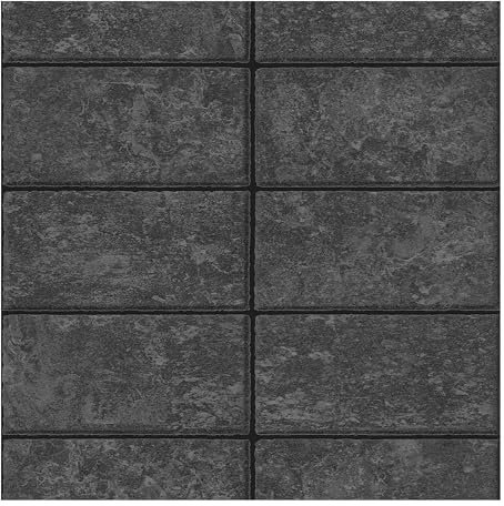 Contour New Slate Stretch Black Wallpaper - Paste The Wall - Charcoal Wallpaper - Contemporary Slate Photo-Realistic Design, Splash-Proof - Durable Wallpaper - Feature or 4 Wall Design