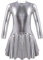inlzdz Mädchen Metallic Eiskunstlauf-Kleid Ballettkleid Kinder Glitzer Langarm Tanzkleid Skating Kleider Turnanzug Gymnastikanzug Ballettanzug Dancewear Silber 110-116