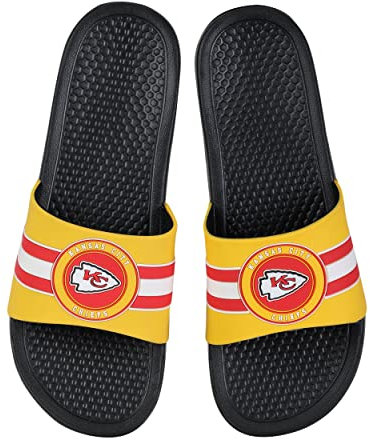 FOCO NFL Sandalen mit erhöhten Streifen, Kansas City Chiefs, Small