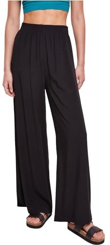 Urban Classics Damen Ladies Wide Leg Viscose Pants