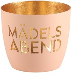 Windlicht Madras Mädelsabend pastellorange/Gold Eisen Höhe 8,5 cm