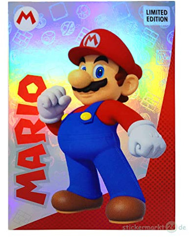 Panini Super Mario Sticker - Play Time - Limited Edition Card - Mario Gold Karte
