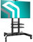 ONKRON Pedestal TV de 50 a 86 Pulgadas - Soporte Ruedas TV en Color Negro Carga Total 105 kg - Soporte Television Ruedas MAX VESA 800x500 mm - Pie Televisor con Estantes y Altura Regulable TS1881-B