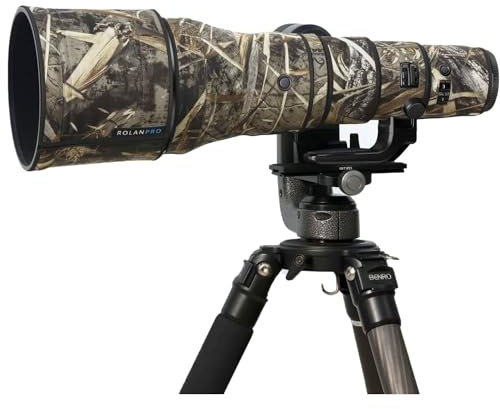 Rolanpro Manteau d'objectif imperméable pour Nikon Z 800 mm f6.3 VR S Camouflage Rain Cover Lens Protective Sleeve Guns Étui de Protection, 9# Camouflage Herbe, Moderne