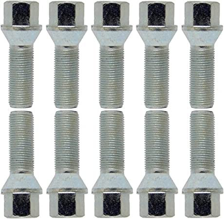 10 bulloni per ruota, conici, argento, M12 x 1,5, 32 mm