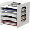 NUODWELL Office Paper Organizer für Schreibtisch Büro-Organizer Schreibtisch Organizer Desktop-Aktenhalter Schreibtischbriefkasten & A4-Papierhalter Dokumentenlager für Home Office School (5 Tier)