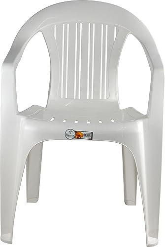 Sterling Ventures Strong High Grade Plastic Outdoor Garden Home Dining Arm Chair for Adults (1 Chair)
