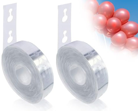 2 Rollos de Tiras de Guirnalda de Globos de 5 m, Tiras de Guirnalda de Globos, Soporte para Globos, Tiras de Cinta para Globos, Accesorios para Bodas, Festivales, Fiestas, decoración de cumpleaños