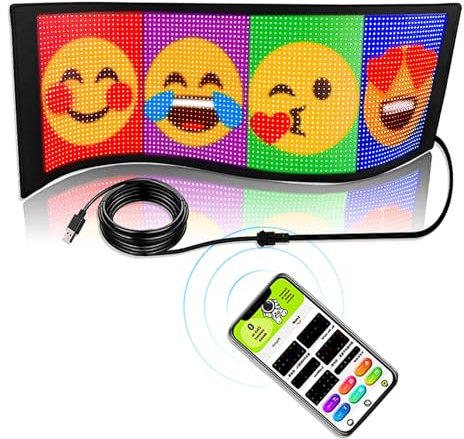 Plaque Lumineuse Camion Panneau LED Programmable, Grands Panneau Lumineux Voiture, Panneau LED Défilant pour Voiture, Magasin, bar, fête, Festival D'Affaires, Décoration de la Maison ( Size : 67x22cm/