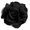Textilblüte Rose Ø9cm Ansteck-Blüte Spange Haarspange Sicherheitsnadel Brosche, Farbe:schwarz