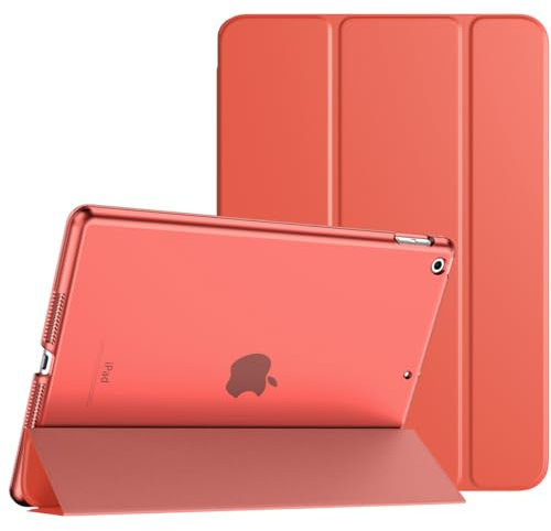 TiMOVO for iPad 10.2 Case iPad 9th Generation 2021/ iPad 8th Generation 2020/ iPad 7th Generation 2019 Case,Slim Translucent Hard PC Protective Smart Cover with Stand for iPad 10.2 Inch, Coral Orange