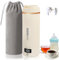 Petite bouilloire électrique de voyage, 500 ml/300 W, mini tasse à eau en acier inoxydable 316, chauffage automatiquement arrêté, avec couvercle réversible pour thé, café, lait de bébé (Blanc Laiteux)