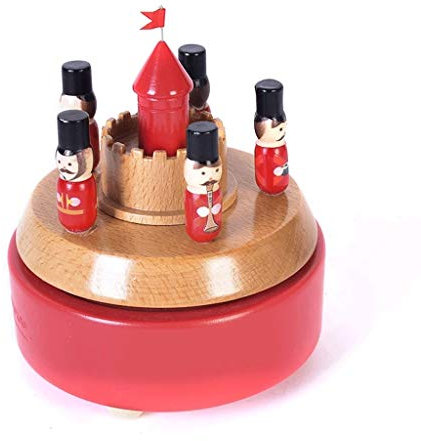 CAFIEDR Nussknacker Buche Holz rotierende Spieluhr Geburtstag Tag Möbel Dekoration kreative Geschenk Spieluhr