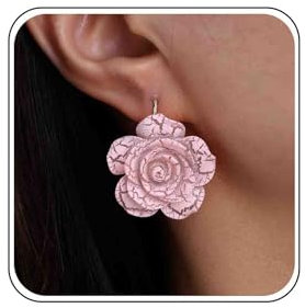Acrylic White Flower Earrings Big Pink Flower Hoop Earrings Large Daisy Huggie Earrings Pearl Floral Dangle Earrings Gold Statement Earrings Resin Rose Drop Earrings Wedding Jewelry for Women