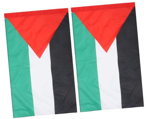BESPORTBLE 2stücke Palästina Flagge Wetterfeste Fahne Für Garten Auto Und Sportveranstaltungen Strapazierfähig Und Waschbar Mit Lebendigen Farben Und Klaren Drucken